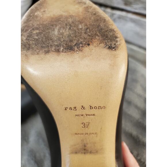 Rag & Bone Agnes Leather Ankle‎ Boots Women Size 7 EU 37 - Picture 7 of 9